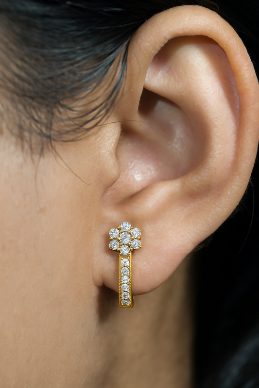 Cluster Hoop Earring