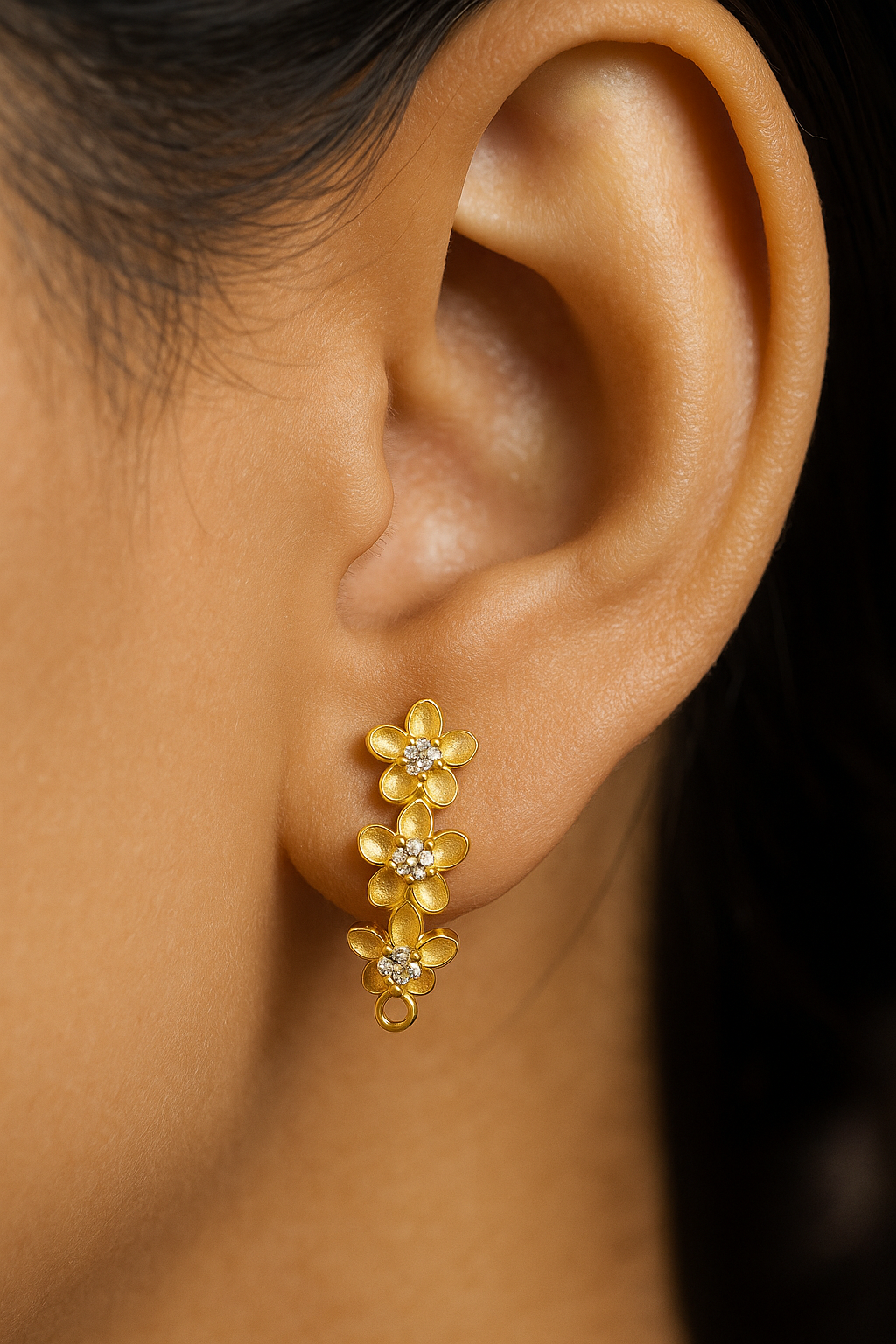 Floweret Hoop Earrings