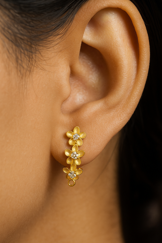 Floweret Hoop Earrings