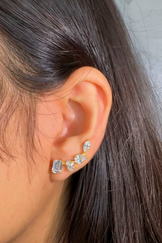 Tear Drop Climber Earrings