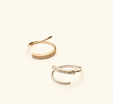 diamond double line hoops