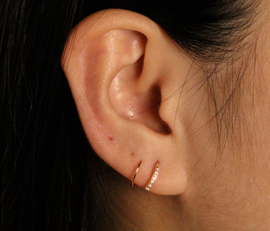 diamond double line hoops