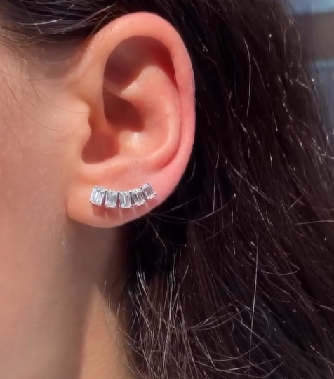 Square climber earring