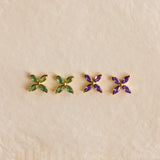 Birthstone Floral Stud Earring