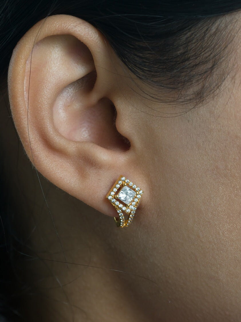 Crystal Pitch Hoop Earrings