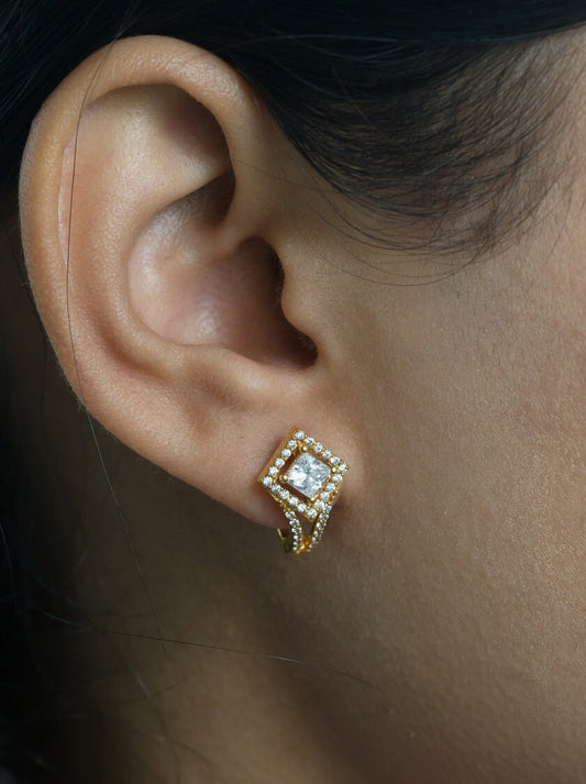 Crystal Pitch Hoop Earrings