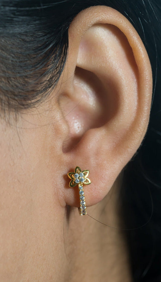 Flower Hoop Earring
