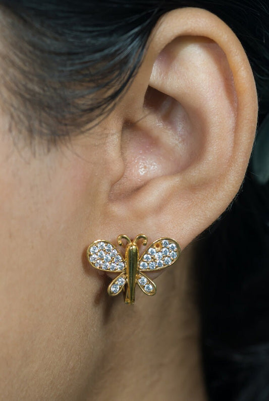 Moth Hoop Earrings